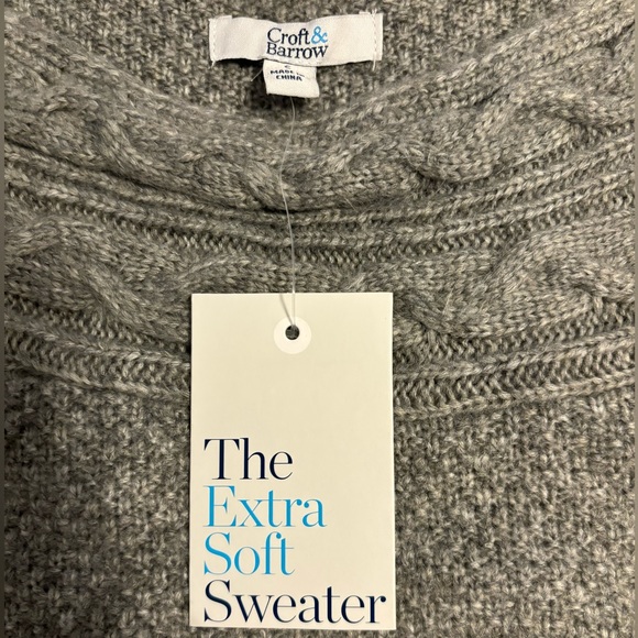 NWT! New Croft and Barrow Gray Sweater Size S - Picture 2 of 9